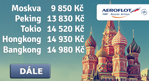 Akce letenky Moskva, Peking, Bangkok, Hong Kong, Tokio z Prahy od 9.850,- kč
