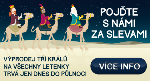 Letenky akce sleva na tři krále do půlnoci