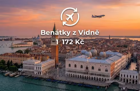 Ryanair ✈ Itálie - Tip na rezervaci obousměrné levné letenky do Benátek z Vídně od 1 172 Kč