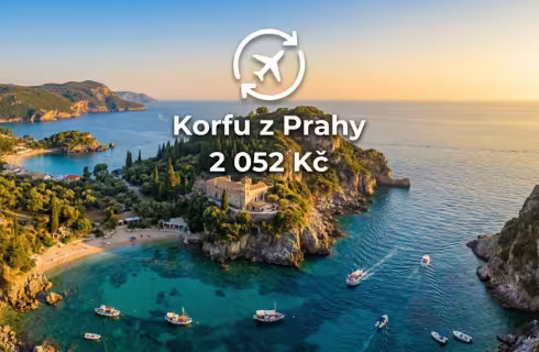 Ryanair ✈ Řecko - Tip na rezervaci zpáteční levné letenky na ostrov Korfu z Prahy od 2 052 Kč