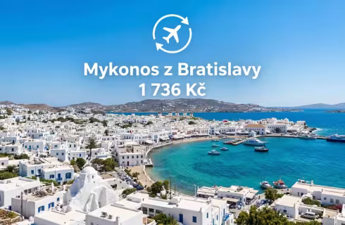 Wizz Air ✈ Řecko - Tip na rezervaci zpáteční levné letenky na ostrov Mykonos z Bratislavy od 1 736 Kč