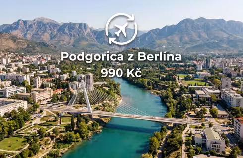 Ryanair ✈ Černá Hora - Tip na rezervaci obousměrné levné letenky Podgorica z Berlína od 990 Kč