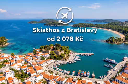 Ryanair ✈ Řecko - Tip na rezervaci zpáteční levné letenky na Skiathos z Bratislavy od 2 078 Kč
