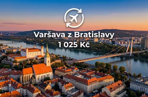 Ryanair ✈ Polsko - Tip na rezervaci zpáteční levné letenky do Varšavy z Bratislavy od 1 025 Kč