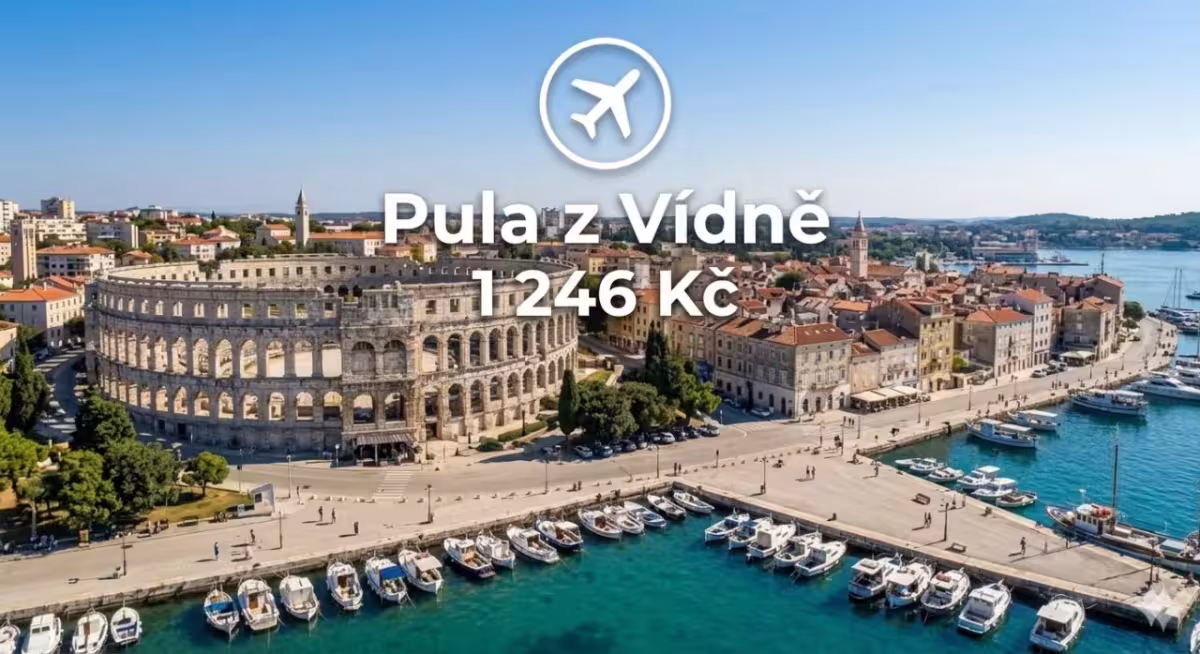 Ryanair ✈ Chorvatsko - Tip na rezervaci zpáteční levné letenky do Puly z Vídně od 1 246 Kč