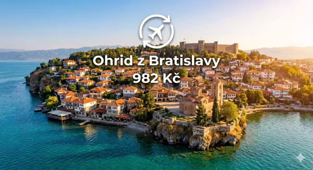 Wizz Air ✈ Severní Makedonie - Tip na rezervaci obousměrné levné letenky do Ohrid z Bratislavy od 982 Kč
