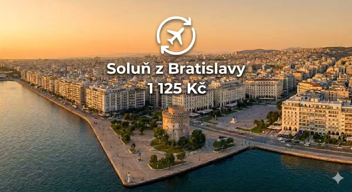 Ryanair ✈ Řecko - Chalkidiki - Tip na rezervaci zpáteční levné letenky do Soluně z Bratislavy od 1 125 Kč